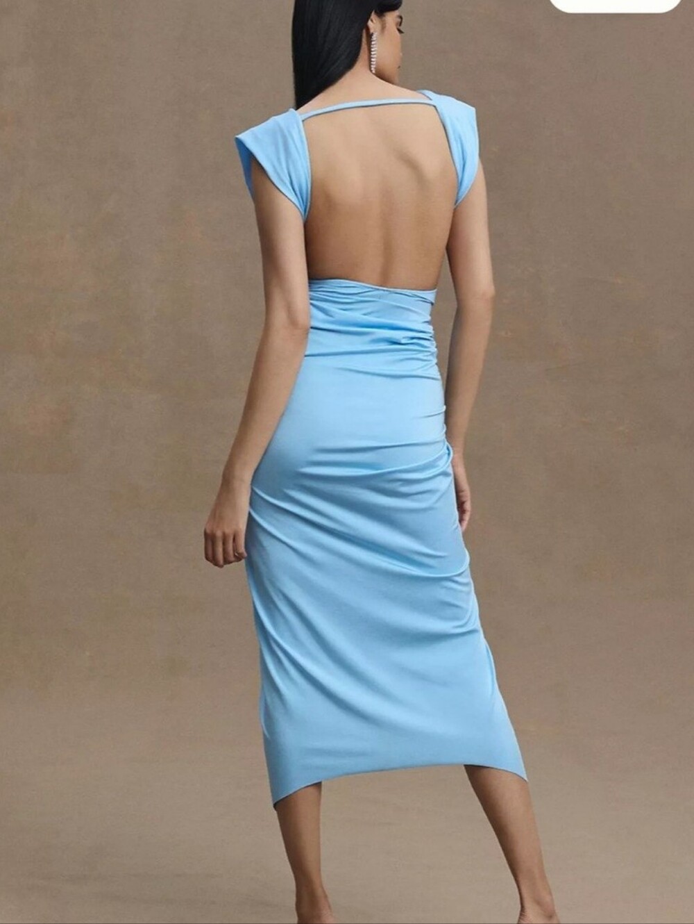 $285 BAOBAB Mia Plunging Ethereal Sky Tiffany Blue Dress - Picture 14 of 14